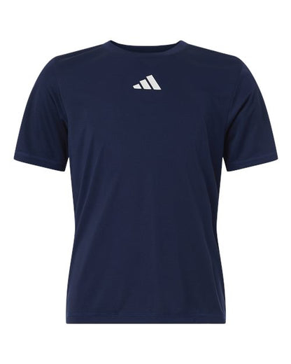adidas AT103 Youth Pregame T-Shirt - Collegiate Navy - Front