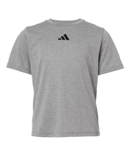 adidas AT103 Youth Pregame T-Shirt - Grey Heathered - Front