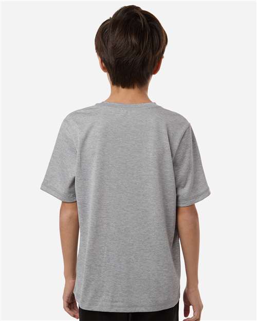 adidas AT103 Youth Pregame T-Shirt - Grey Heathered - OnModelBack