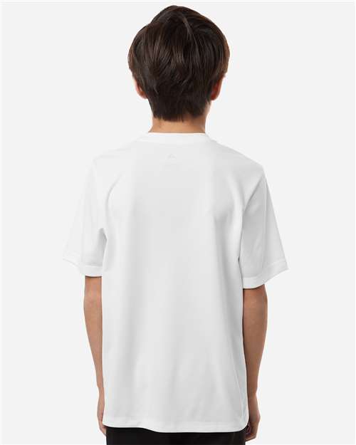 adidas AT103 Youth Pregame T-Shirt - White - OnModelBack