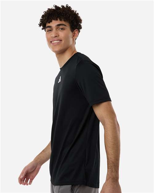 adidas AT101 Men's Pregame T-Shirt - Black/ White - OnModelSide