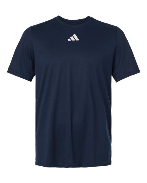 adidas AT101 Men's Pregame T-Shirt - Team Navy Blue/ White - Front