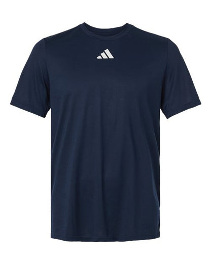 adidas AT101 Men's Pregame T-Shirt - Team Navy Blue/ White - Front