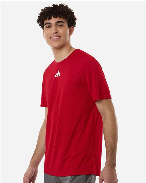 adidas AT101 Men's Pregame T-Shirt - Team Power Red/ White - OnModelSide