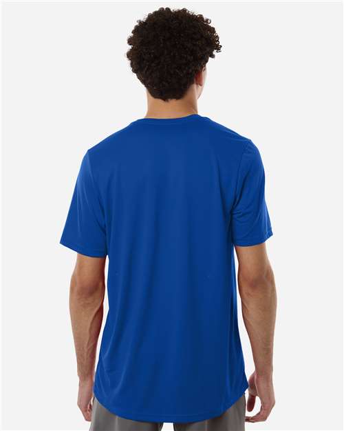 adidas AT101 Men's Pregame T-Shirt - Team Royal Blue/ White - OnModelBack