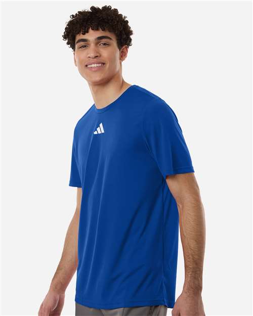 adidas AT101 Men's Pregame T-Shirt - Team Royal Blue/ White - OnModelSide