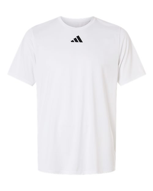 adidas AT101 Men's Pregame T-Shirt - White/ Black - Front