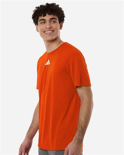 adidas AT101 Men's Pregame T-Shirt - Collegiate Orange/ White - OnModelSide