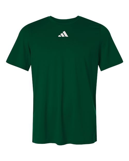 adidas AT101 Men's Pregame T-Shirt - Dark Green/ White - Front
