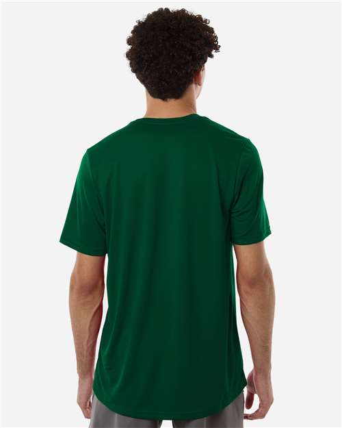 adidas AT101 Men's Pregame T-Shirt - Dark Green/ White - OnModelBack