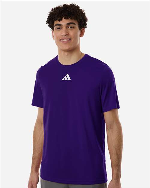 adidas AT101 Men's Pregame T-Shirt - Team Collegiate Purple/ White - OnModelFront
