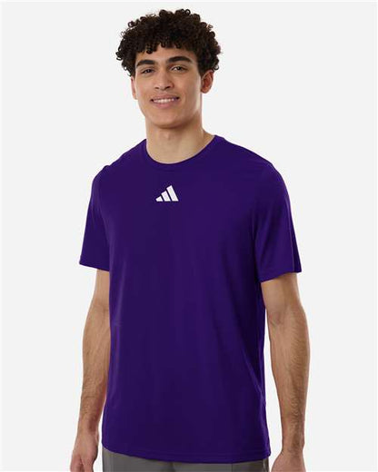adidas AT101 Men's Pregame T-Shirt - Team Collegiate Purple/ White - OnModelFront