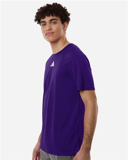 adidas AT101 Men's Pregame T-Shirt - Team Collegiate Purple/ White - OnModelSide