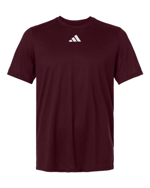 adidas AT101 Men's Pregame T-Shirt - Team Maroon/ White - Front