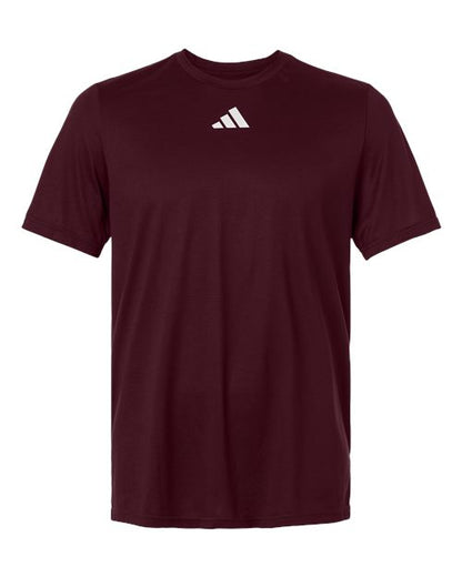 adidas AT101 Men's Pregame T-Shirt - Team Maroon/ White - Front