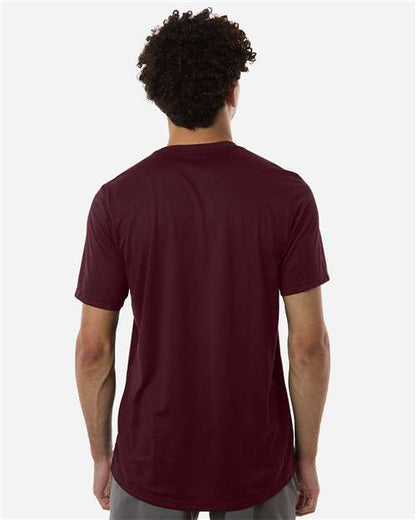adidas AT101 Men's Pregame T-Shirt - Team Maroon/ White - OnModelBack