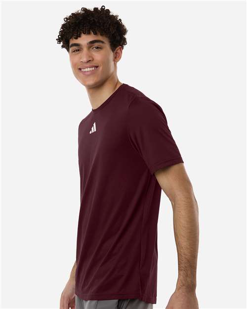 adidas AT101 Men's Pregame T-Shirt - Team Maroon/ White - OnModelSide