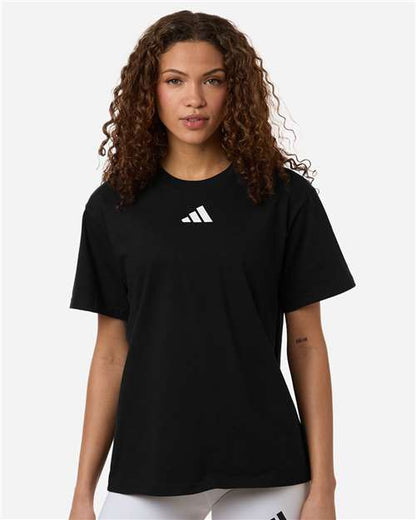adidas AT107 Women's Fresh T-Shirt - Black/ White - OnModelFront