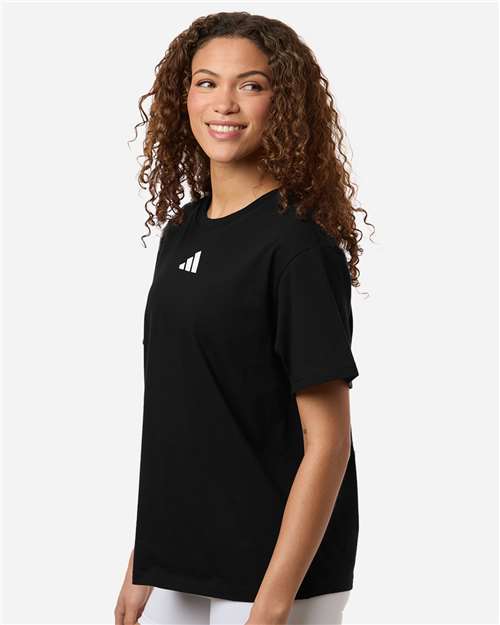 adidas AT107 Women's Fresh T-Shirt - Black/ White - OnModelSide