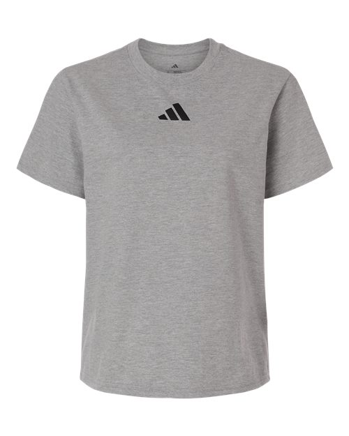 adidas AT107 Women's Fresh T-Shirt - Medium Grey Heather/ Black - Front