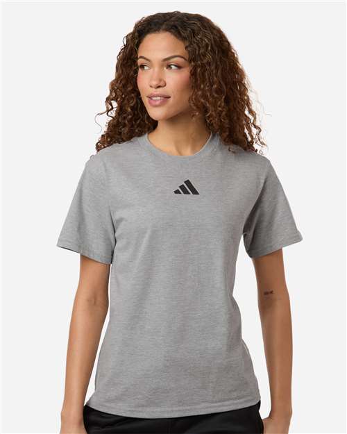adidas AT107 Women's Fresh T-Shirt - Medium Grey Heather/ Black - OnModelFront