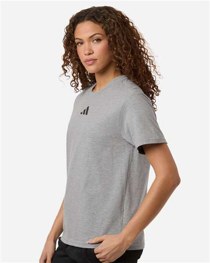 adidas AT107 Women's Fresh T-Shirt - Medium Grey Heather/ Black - OnModelSide