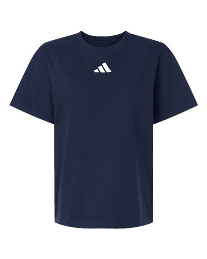 adidas AT107 Women's Fresh T-Shirt - Team Navy Blue/ White - Front
