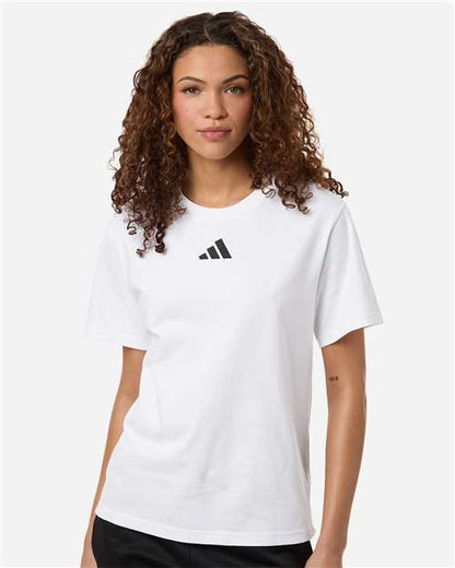 adidas AT107 Women's Fresh T-Shirt - White/ Black - OnModelFront
