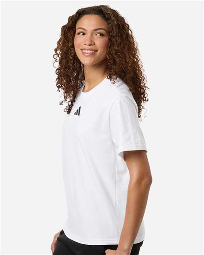 adidas AT107 Women's Fresh T-Shirt - White/ Black - OnModelSide