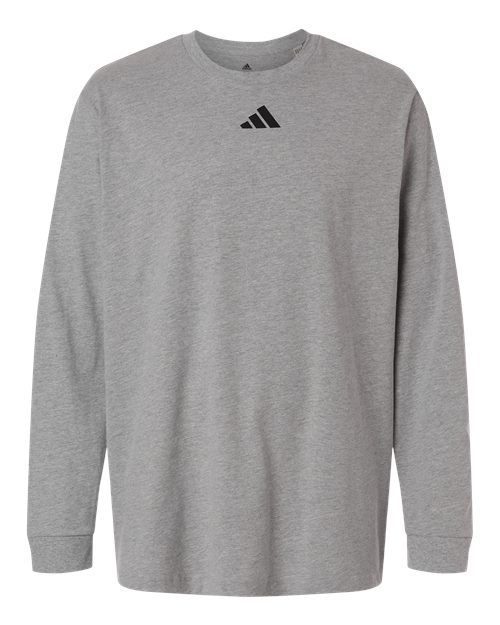 adidas AT108 Men's Fresh Long Sleeve T-Shirt - Medium Grey Heather - Front