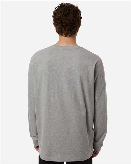 adidas AT108 Men's Fresh Long Sleeve T-Shirt - Medium Grey Heather - OnModelBack
