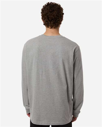 adidas AT108 Men's Fresh Long Sleeve T-Shirt - Medium Grey Heather - OnModelBack