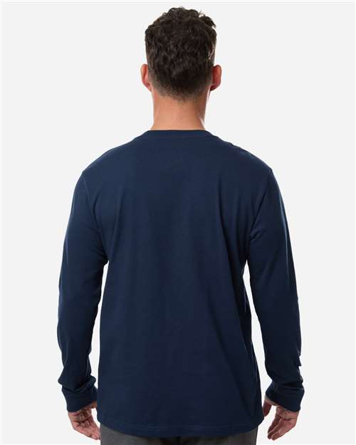 adidas AT108 Men's Fresh Long Sleeve T-Shirt - Team Navy Blue - OnModelBack