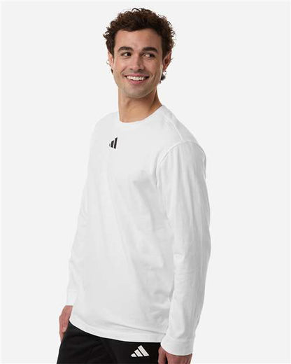 adidas AT108 Men's Fresh Long Sleeve T-Shirt - White - OnModelSide
