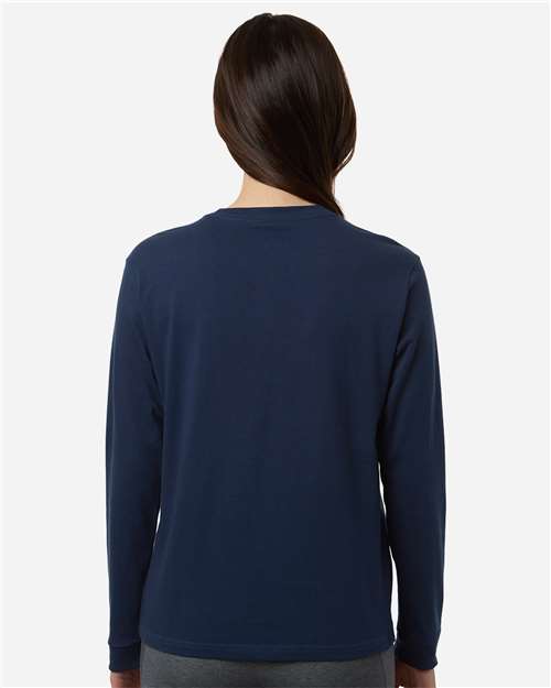 adidas AT109 Women's Fresh Long Sleeve T-Shirt - Team Navy Blue/ White - OnModelBack