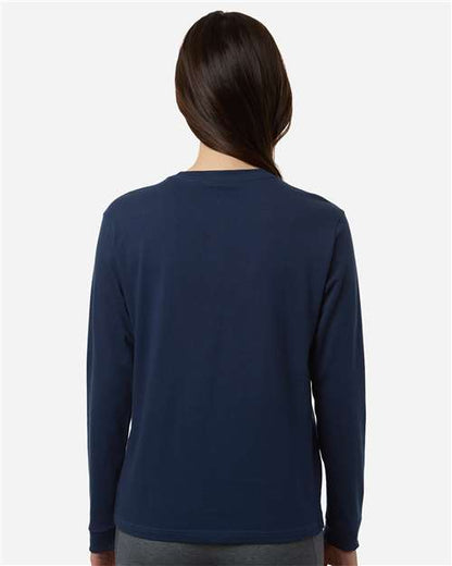 adidas AT109 Women's Fresh Long Sleeve T-Shirt - Team Navy Blue/ White - OnModelBack