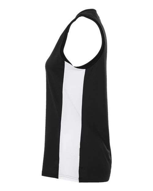 adidas AT120 Women's Quickset V-Neck Sleeveless Jersey - Black/ White - DirectSide