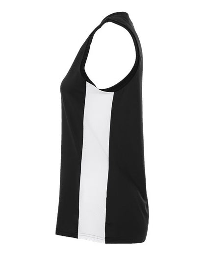 adidas AT120 Women's Quickset V-Neck Sleeveless Jersey - Black/ White - DirectSide
