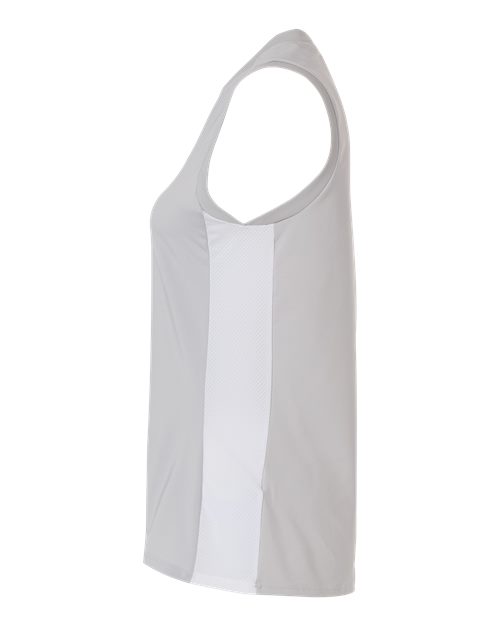 adidas AT120 Women's Quickset V-Neck Sleeveless Jersey - Team Light Grey/ White - DirectSide