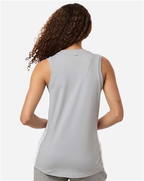 adidas AT120 Women's Quickset V-Neck Sleeveless Jersey - Team Light Grey/ White - OnModelBack