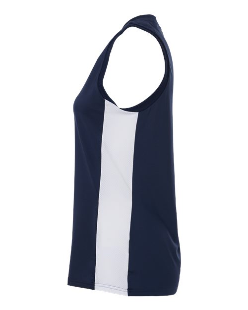 adidas AT120 Women's Quickset V-Neck Sleeveless Jersey - Team Navy Blue/ White - DirectSide