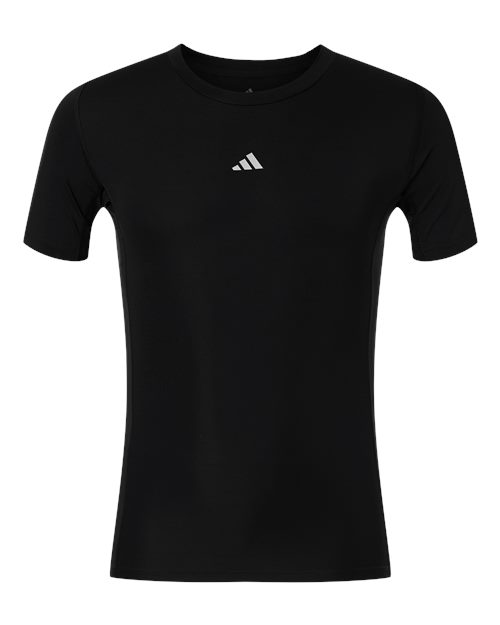 adidas AT130 Men's Techfit Compression T-Shirt - Black - Front