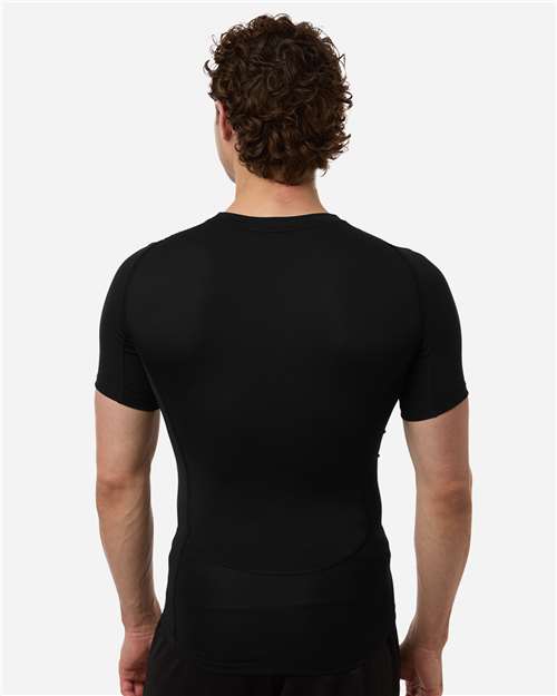 adidas AT130 Men's Techfit Compression T-Shirt - Black - OnModelBack