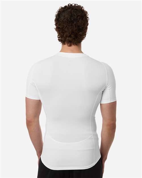 adidas AT130 Men's Techfit Compression T-Shirt - White - OnModelBack