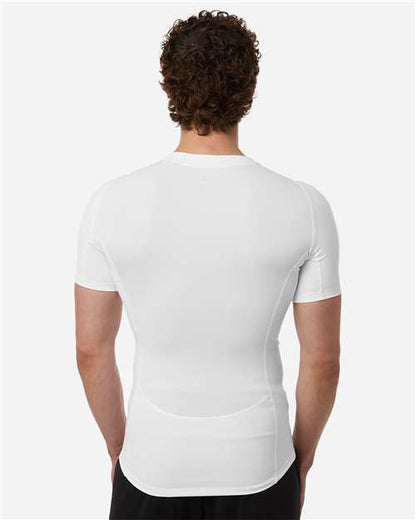 adidas AT130 Men's Techfit Compression T-Shirt - White - OnModelBack