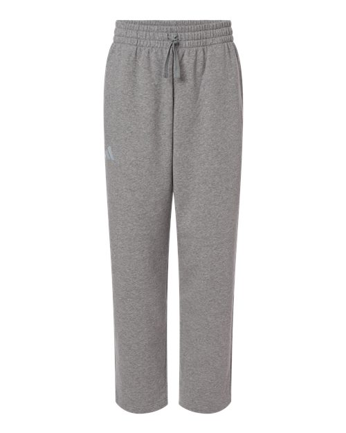 adidas AT215 Men's Fleece Sweatpants - Medium Grey Heather/ White - Front