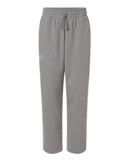 adidas AT215 Men's Fleece Sweatpants - Medium Grey Heather/ White - Front