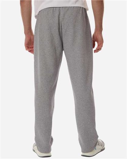 adidas AT215 Men's Fleece Sweatpants - Medium Grey Heather/ White - OnModelBack