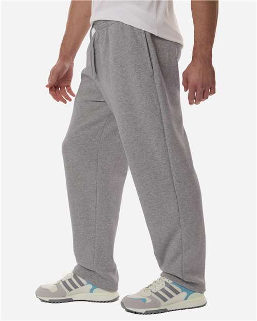 adidas AT215 Men's Fleece Sweatpants - Medium Grey Heather/ White - OnModelSide