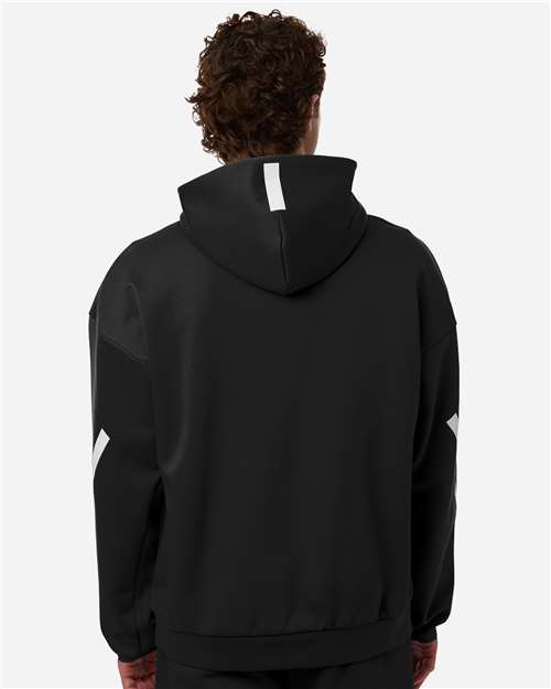 adidas AT220 Men's Z.N.E Full-Zip Hooded Sweatshirt - Black/ White - OnModelBack